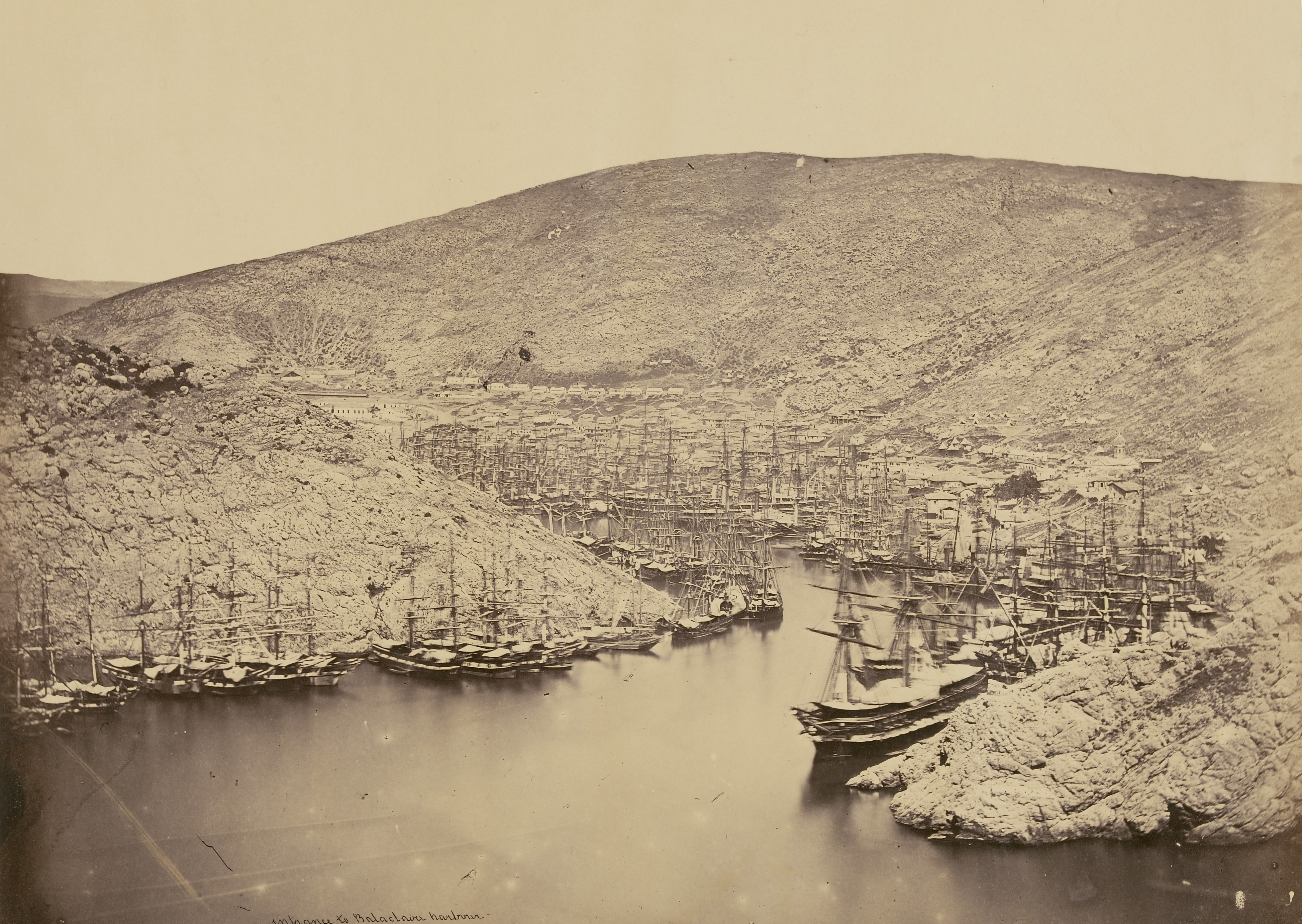 Entrance to Balaclava Harbour; James Robertson (English, 1813 - 1888); Crimea; 1855; Albumen silver print; 23.5 x 30.1 cm (9 1/4 x 11 7/8 in.); 84.XA.886.5.9