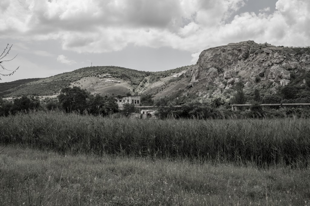 Slope of the Devil Ravine (Tchortov) where the 1st British battery was located during the Battle of Inkerman. Inspired by a Colonel Vladislav Klembovsky's photograph. Near Inkerman, Crimea. 20 June 2014.